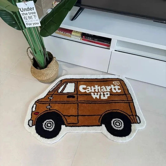 Cartoon Car Shape Soft Floor Rug – Absorbent Bedroom & Bathroom Mat