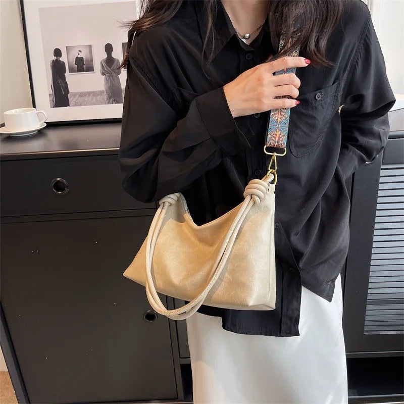 Women Tote Bag Large Capacity Soft PU Leather Shoulder Bag