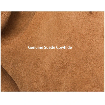 Suede Crossbody Bag for Women – Genuine Leather Retro Shoulder Bag