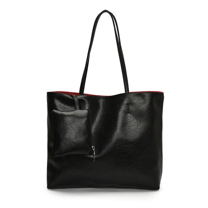 PU Leather Tote Bag – Large Capacity Shoulder Bag for Women
