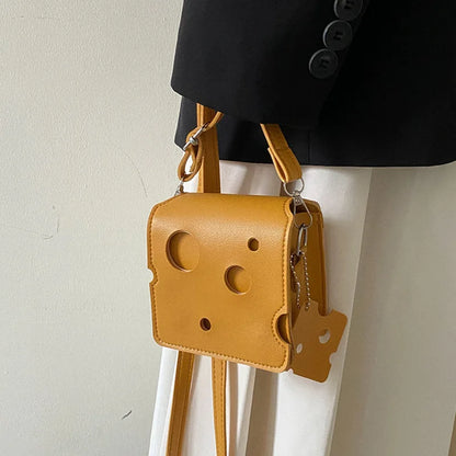 Women's Triangle and Square Cheese Shaped Mini PU Leather Bags