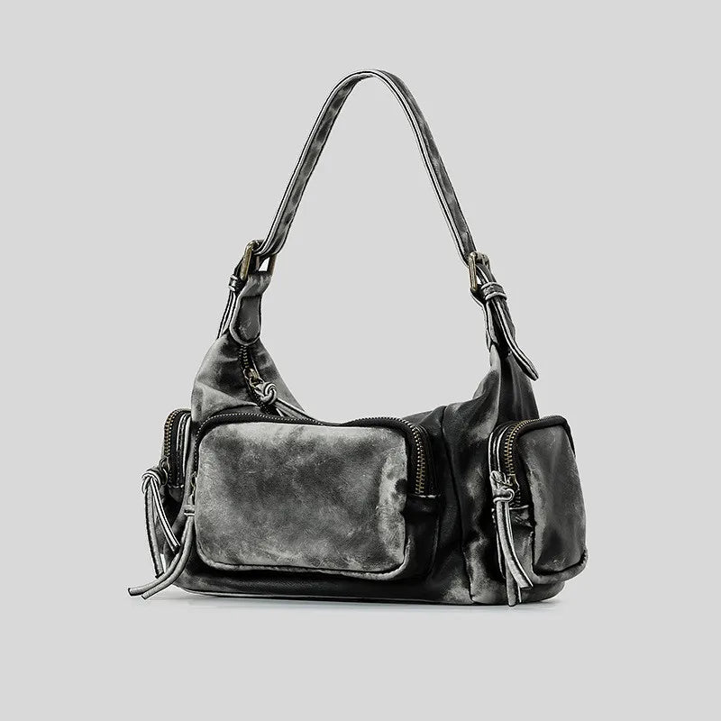 Women's Y2K Punk Shoulder Bag – Vintage Grunge Denim Handbag