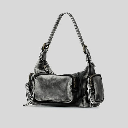 Women's Y2K Punk Shoulder Bag – Vintage Grunge Denim Handbag