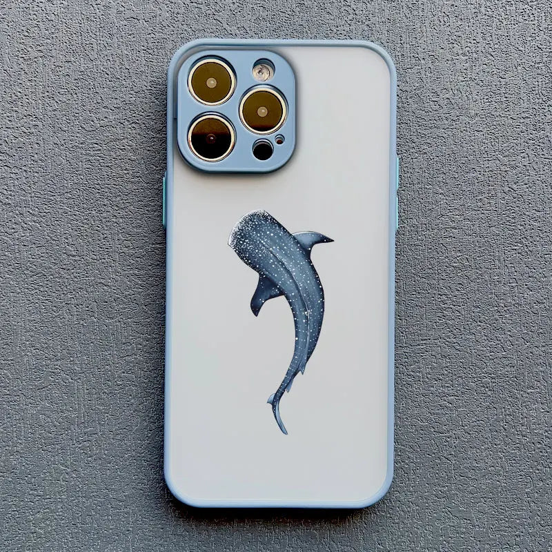 iPhone Case Ocean Wave Frosted with Camera Lens Protection