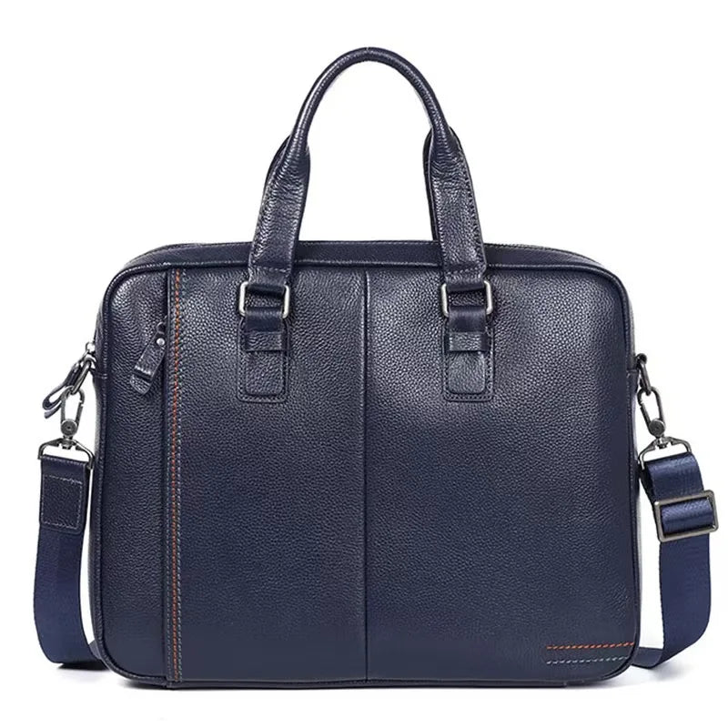 Genuine Leather Men's Briefcase – Business Shoulder Messenger Bag