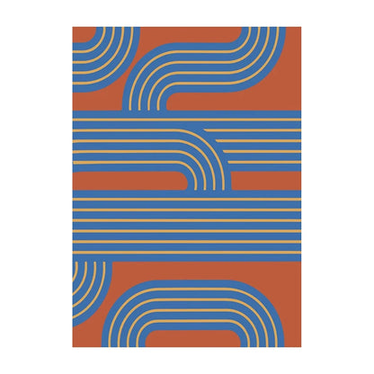 Retro Geometric Abstract Shapes Poster – Minimal Black & White Wall Art Unframed
