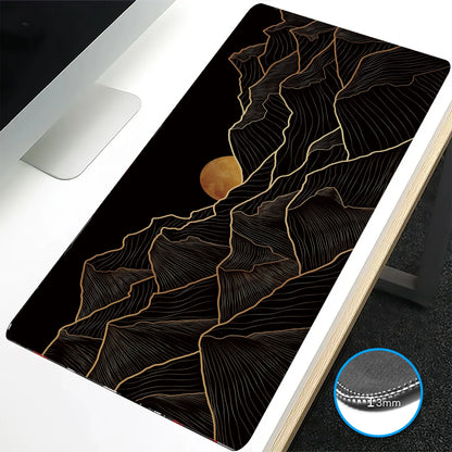 Large Mouse Pad Abstract Marble Fluid Art Design – Non-Slip Gaming Desk Mat