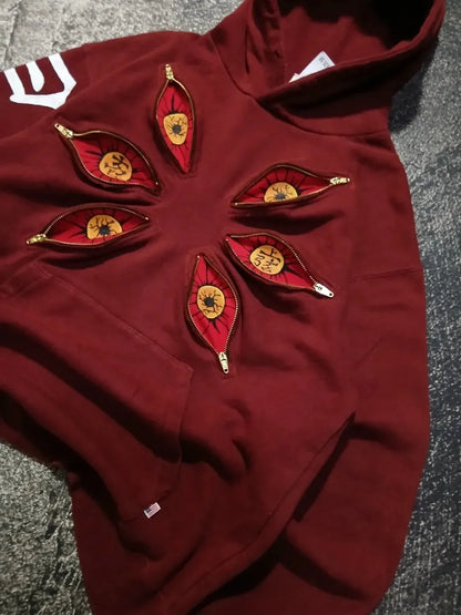 Kokushibo Six Eyes Graphic Oversized Hoodie – Y2K Anime Streetwear