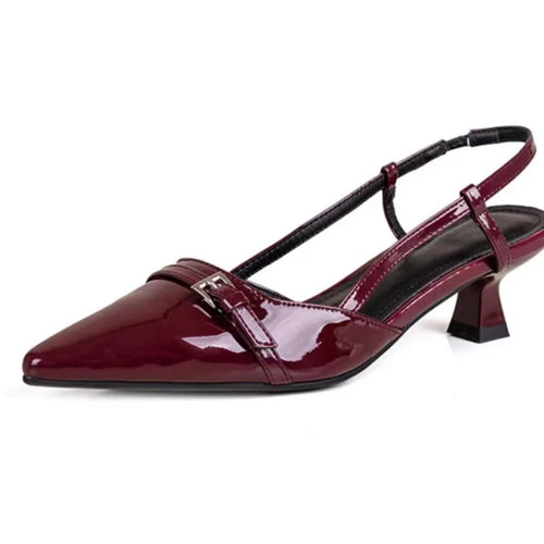 Pointed Toe Mid Heel Slingback Pumps – Women's Stiletto Heels