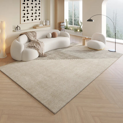 Cream Minimalist Area Rug – Soft Textured Living Room Carpet