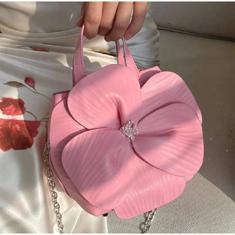 French Petal Flower Handbag Holiday Seaside Leather