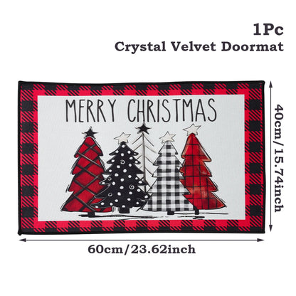 Santa Claus Christmas Doormat – Flannel Welcome Mat for Home