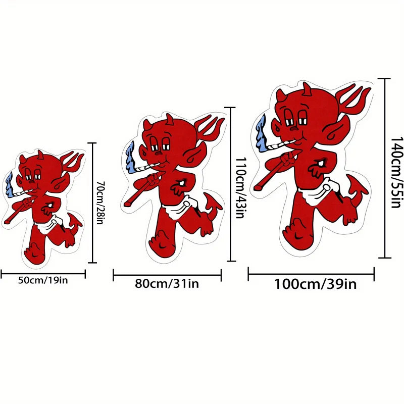 Devil Character Shaped Area Rug – Irregular Cartoon Floor Mat for Bedroom & Living Room