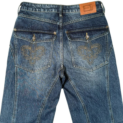 Flare Jeans – Y2K Washed Denim Wide Leg Streetwear Pants