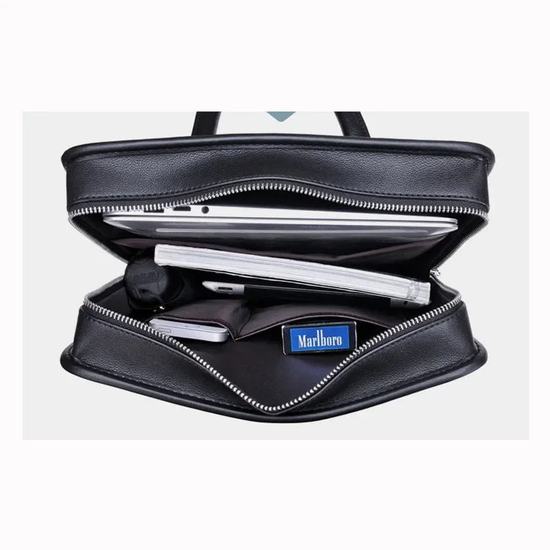 Genuine Leather Men's Backpack – Large Laptop Bag