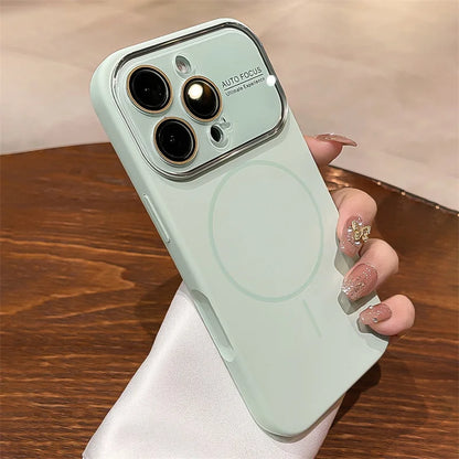 Magnetic Liquid Silicone iPhone Case – MagSafe Compatible with Camera Lens Protector