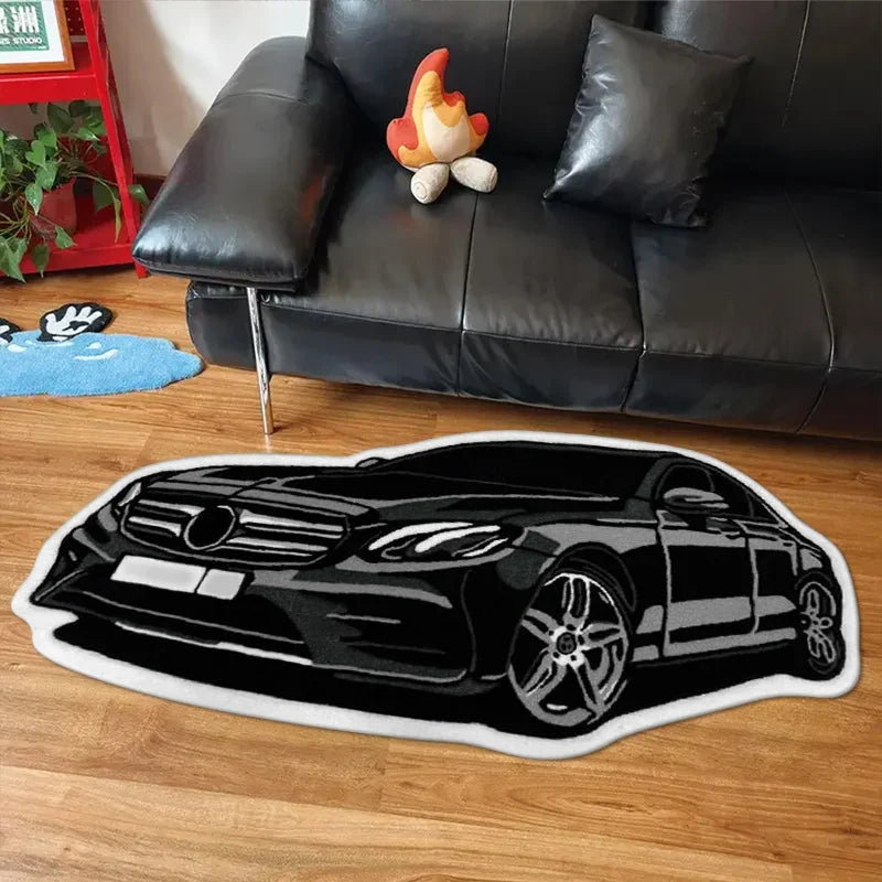 Car Shaped Rug – Soft Non-Slip Cartoon Floor Mat for Home Decor