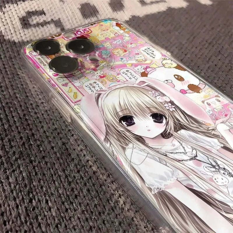 Cute Anime Girl with Bunny Samsung Case – S26 S25 S24 S23 S22 S21 S20 Ultra Plus FE
