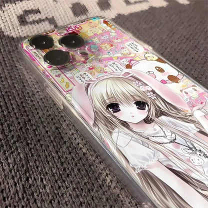Cute Anime Girl with Bunny Samsung Case – S26 S25 S24 S23 S22 S21 S20 Ultra Plus FE