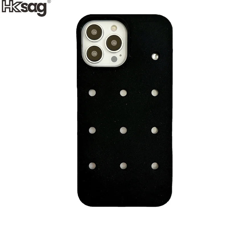 Crocs Charms Silicone iPhone Case with Holes – Fun Customizable Cover
