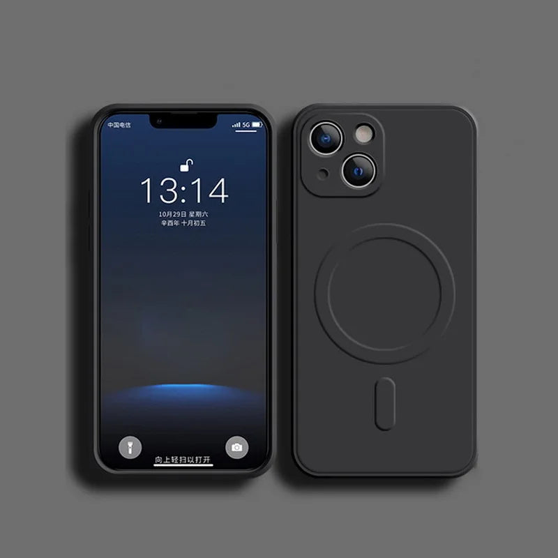 Liquid Silicone Shockproof Case For iPhone 17/ 16/ 15/ 14/ 13/ 12/ 11 Pro Max Plus Phone Magnetic Wireless Charger For Magsafe Cover