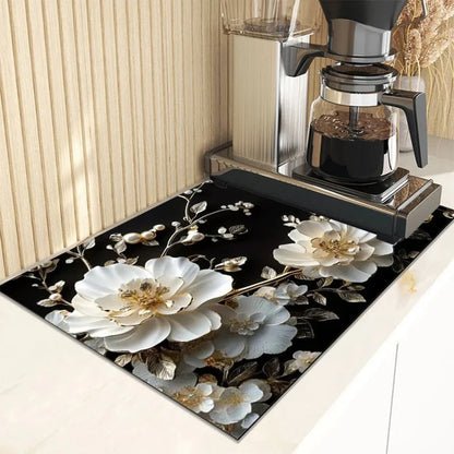 Vikama Waterproof Heat Resistant Countertop Mat Stain Resistant 3d Peony Kitchen Pad - Waterproof