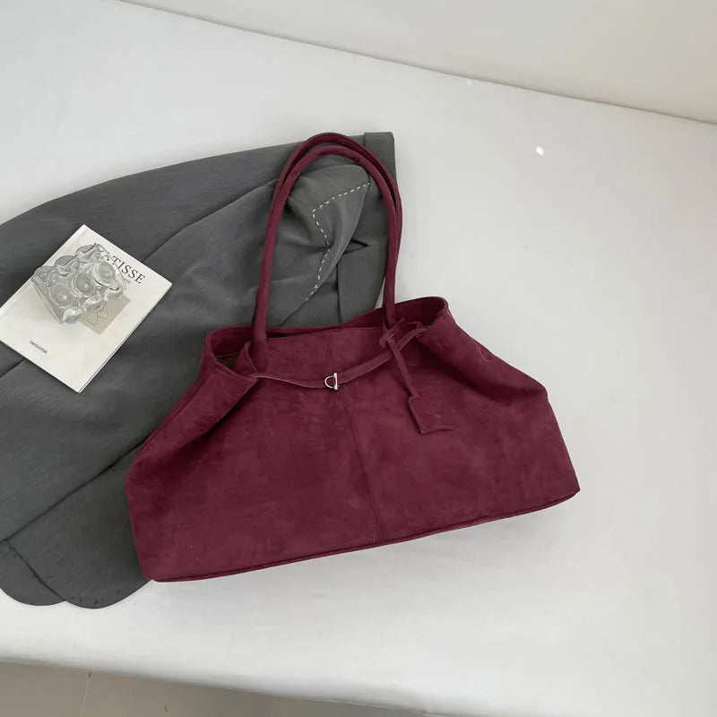 Suede Tote Bag for Women – Large Capacity Shoulder Bag