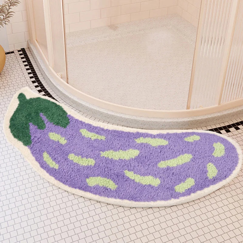 Eggplant Shaped Bathroom Mat – Non-Slip Absorbent Shower Rug