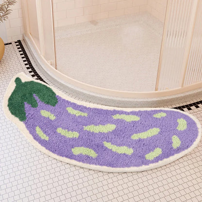 Eggplant Shaped Bathroom Mat – Non-Slip Absorbent Shower Rug