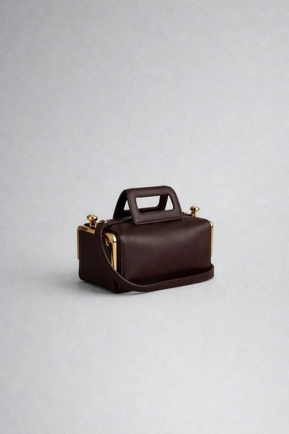 Kiss Lock Frame Handbag for Women – Luxury Mini Top Handle Bag