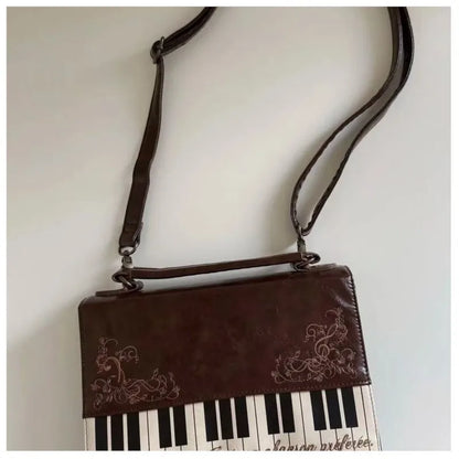 Harajuku Personalized Piano Square Bag Female Vintage Brown