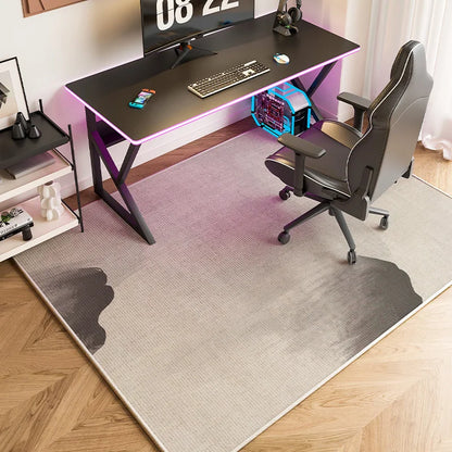 Gaming Chair Mat – Minimalist Grey Rug, Stain Resistant Floor Carpet