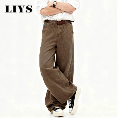 Men's Baggy Wide Leg Jeans – Retro Streetwear Denim