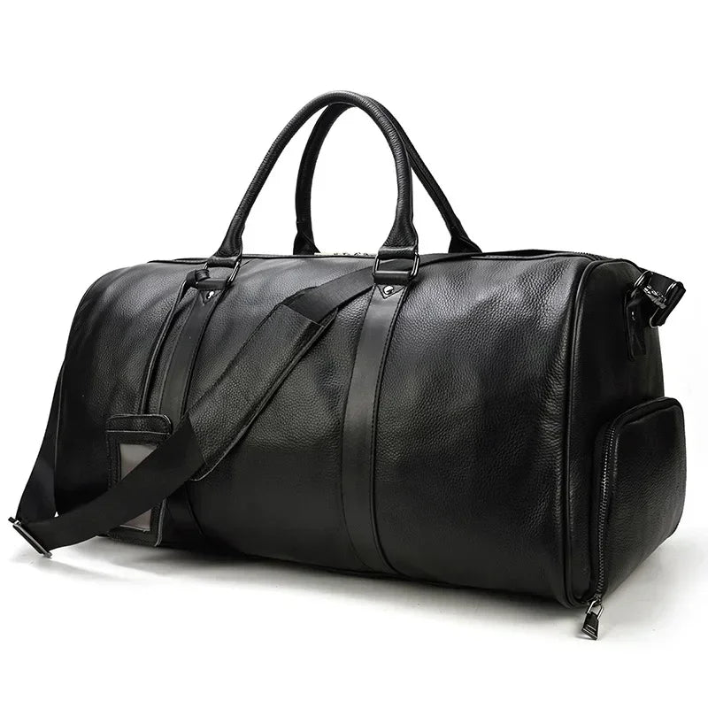Genuine Leather Duffle Bag for Men – Travel & Weekender