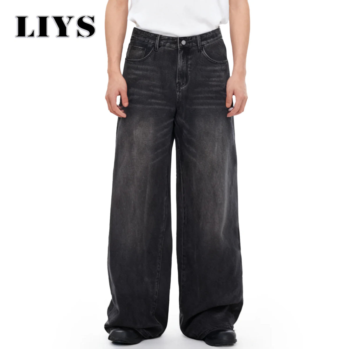 Wide Leg Men's Jeans – Korean Retro Loose Casual Denim Pants