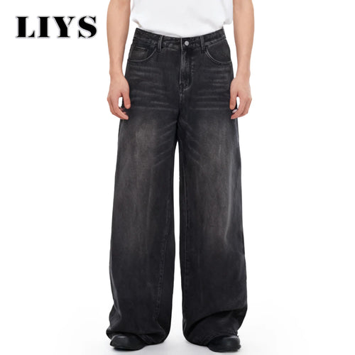 Wide Leg Men's Jeans – Korean Retro Loose Casual Denim Pants