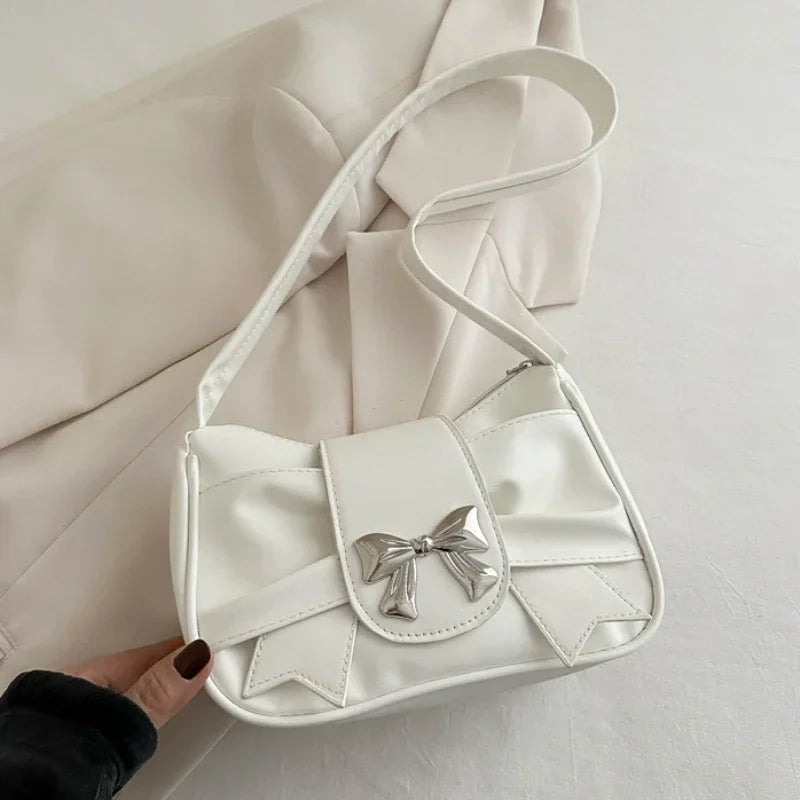 PU Leather Trendy Bow Handbag