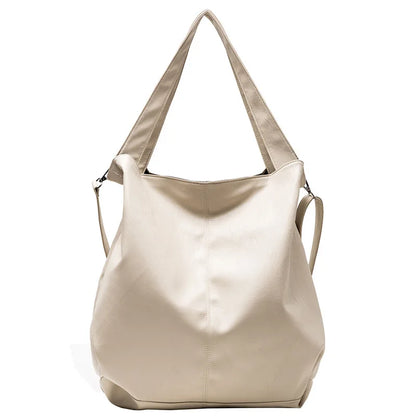 Fashion Big Leather Tote Bag For Women Large Capacity Retro