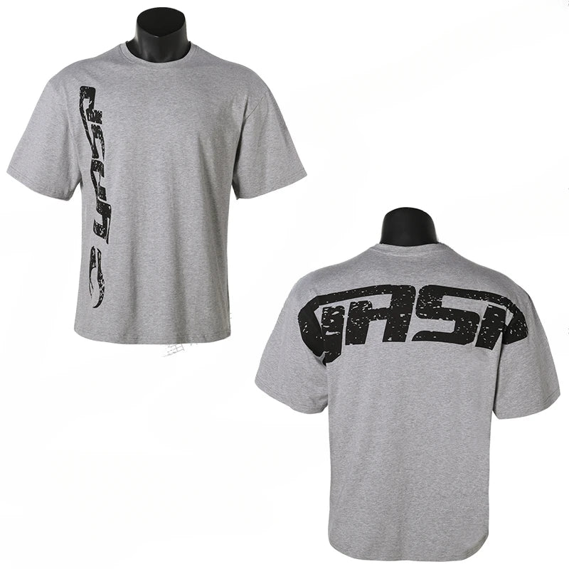 Oversized Cotton Gym T-Shirt – Men's Graphic Fitness Tee