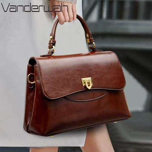 Designer Leather Handbag for Women – Multilayer Crossbody Shoulder Bag