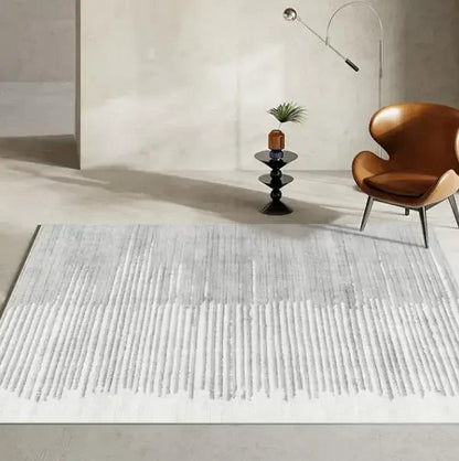 Modern Grey Area Rug – Soft Textured Carpet for Living Room & Bedroom