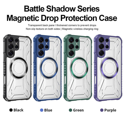 Magnetic Samsung Galaxy Case – Rugged Clear Cover with Metal Ring