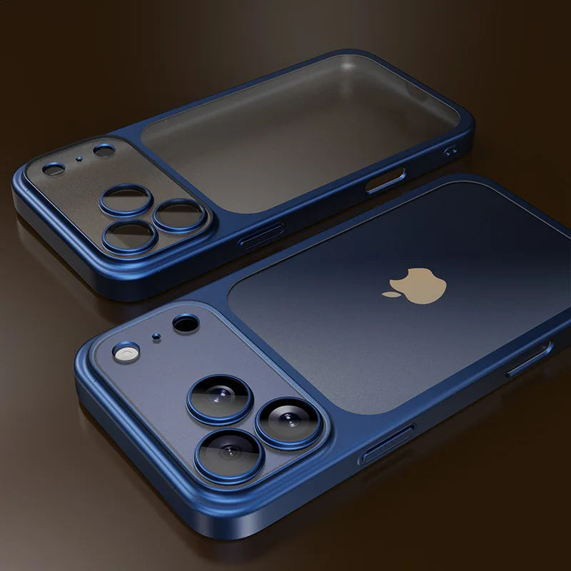 iPhone 17 Series Frosted Translucent Phone Case – Slim Cosmic Plating Cover
