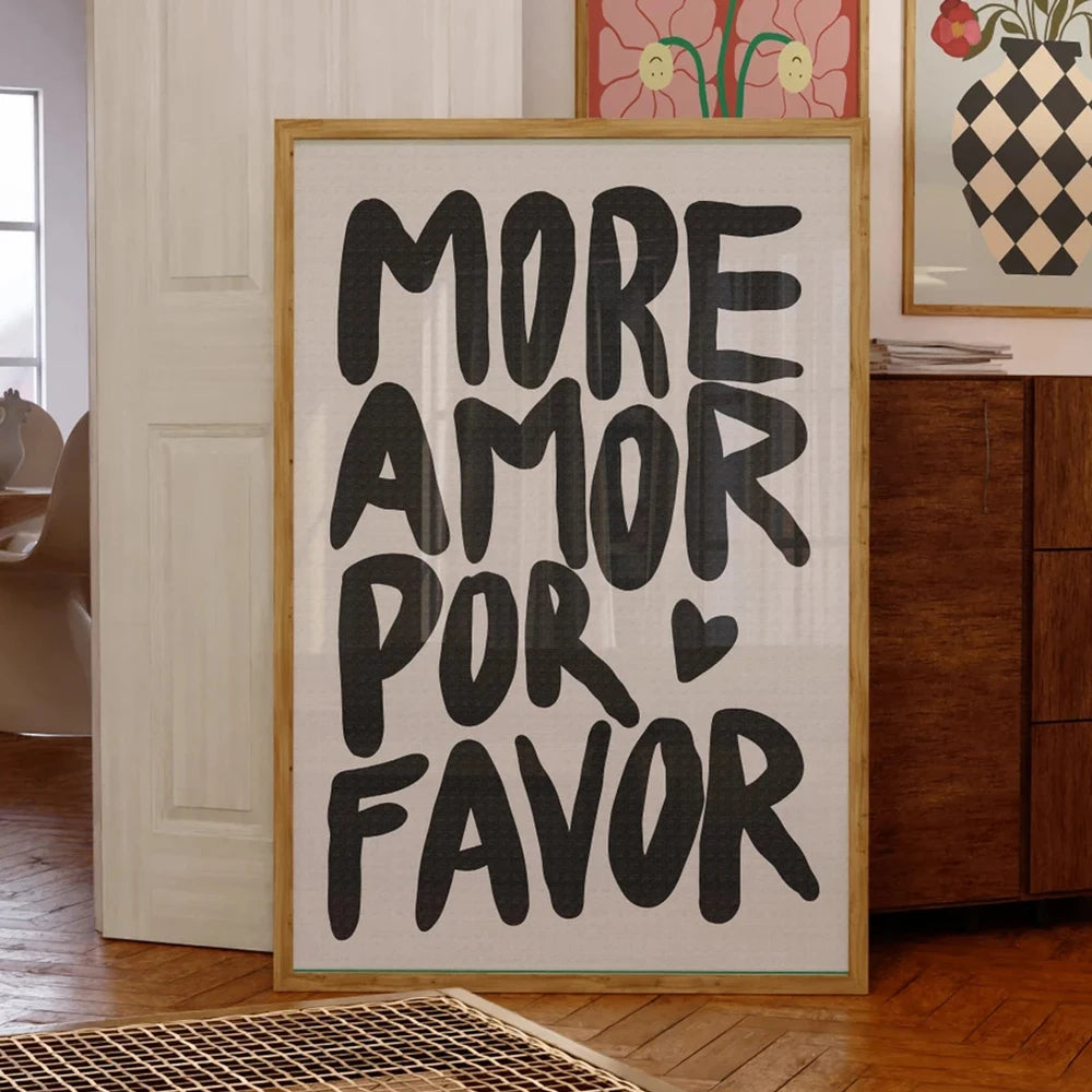 More Amor Por Favor Wall Art Print – Bold Quote Poster