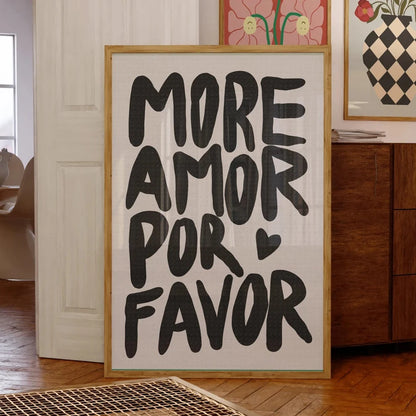 More Amor Por Favor Wall Art Print – Bold Quote Poster