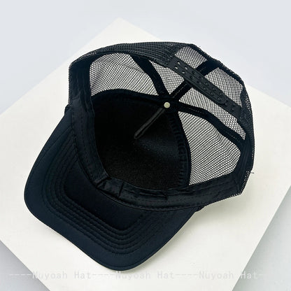 Mesh Trucker Cap with Wing & Letter Print – Unisex Hip Hop Baseball Hat
