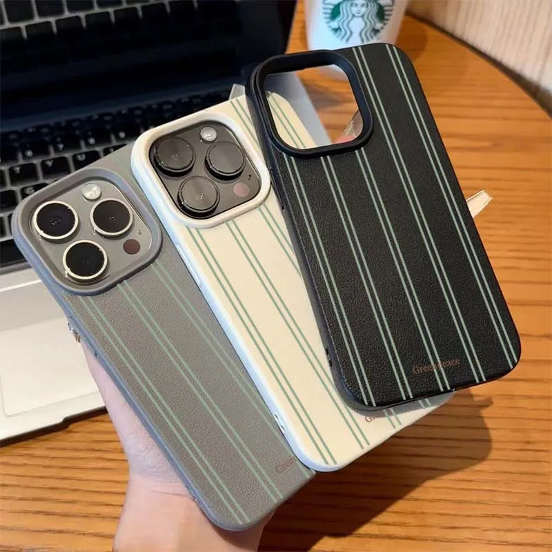 Striped Lichee Pattern iPhone Case – iPhone 11 to 17 Series