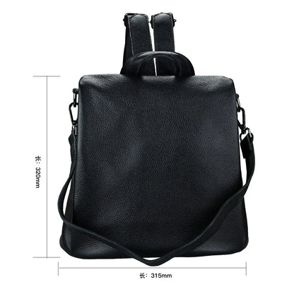 Genuine Leather Women's Backpack – Large Capacity