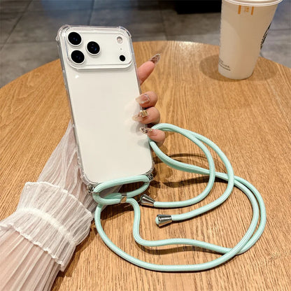 iPhone Crossbody Lanyard Case – Clear Shockproof Bumper Cover