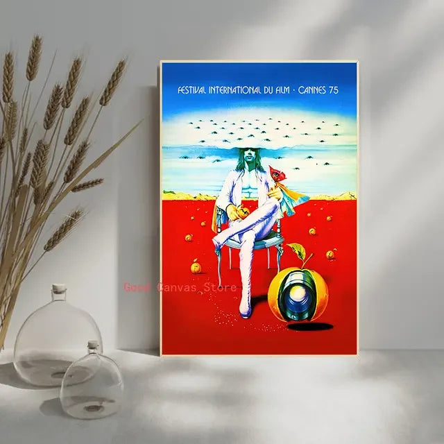 Cannes Film Festival Vintage Poster – Retro Movie Wall Art